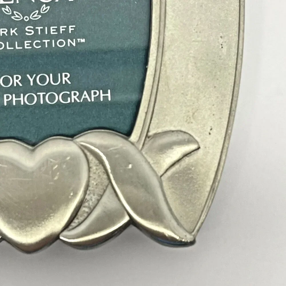Vintage Lenox Kirk Stieff Collection Pewter 3x4 Picture Frame-Hearts and Kisses